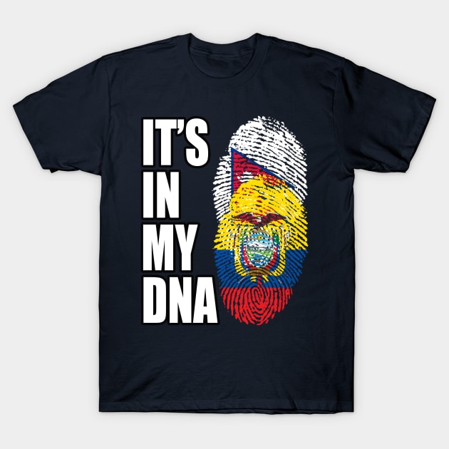 Ecuadorian And Nepalese Mix DNA Flag Heritage T-Shirt by Just Rep It!!